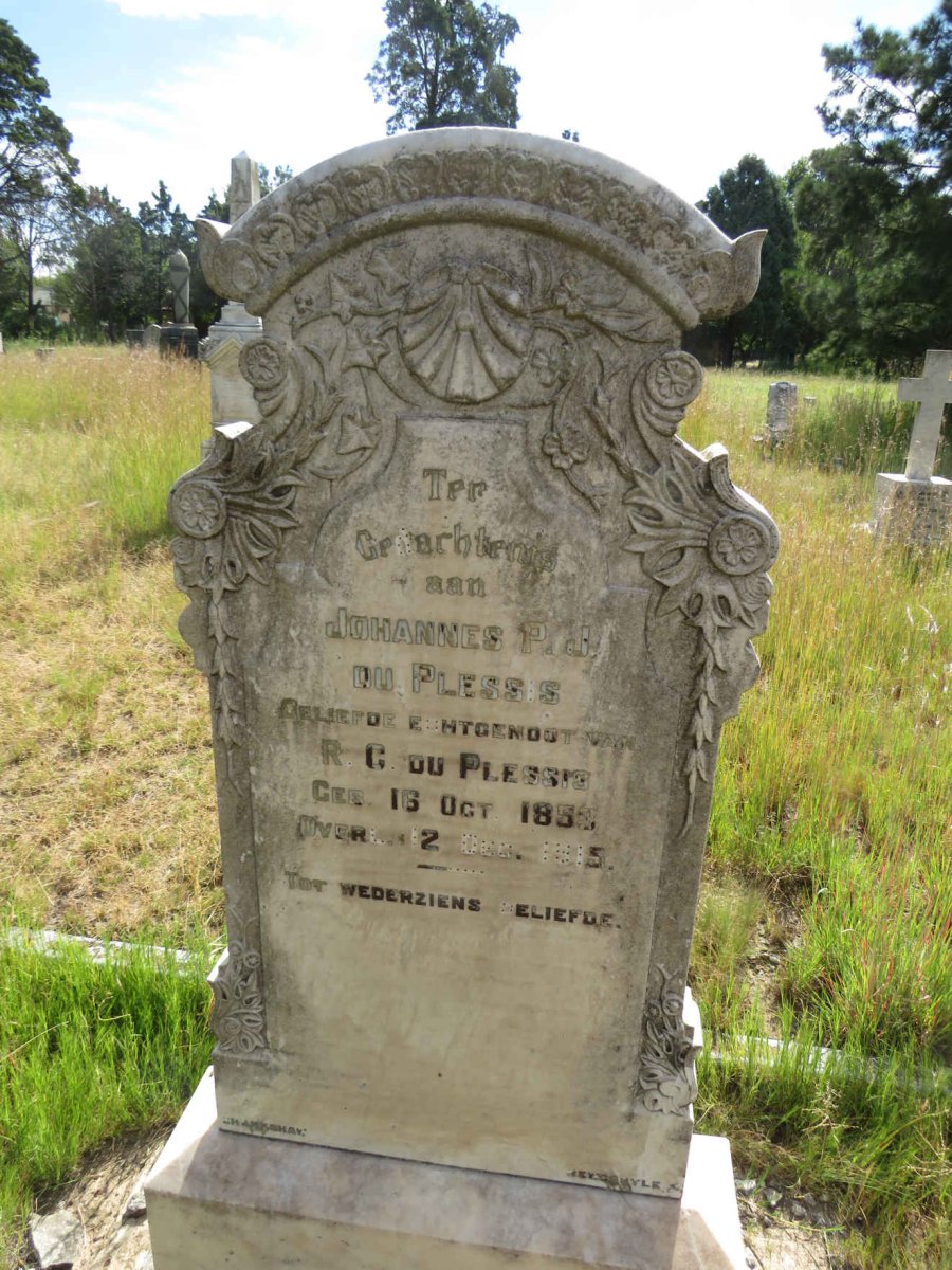 PLESSIS Johannes P.J., du 1859-1915 