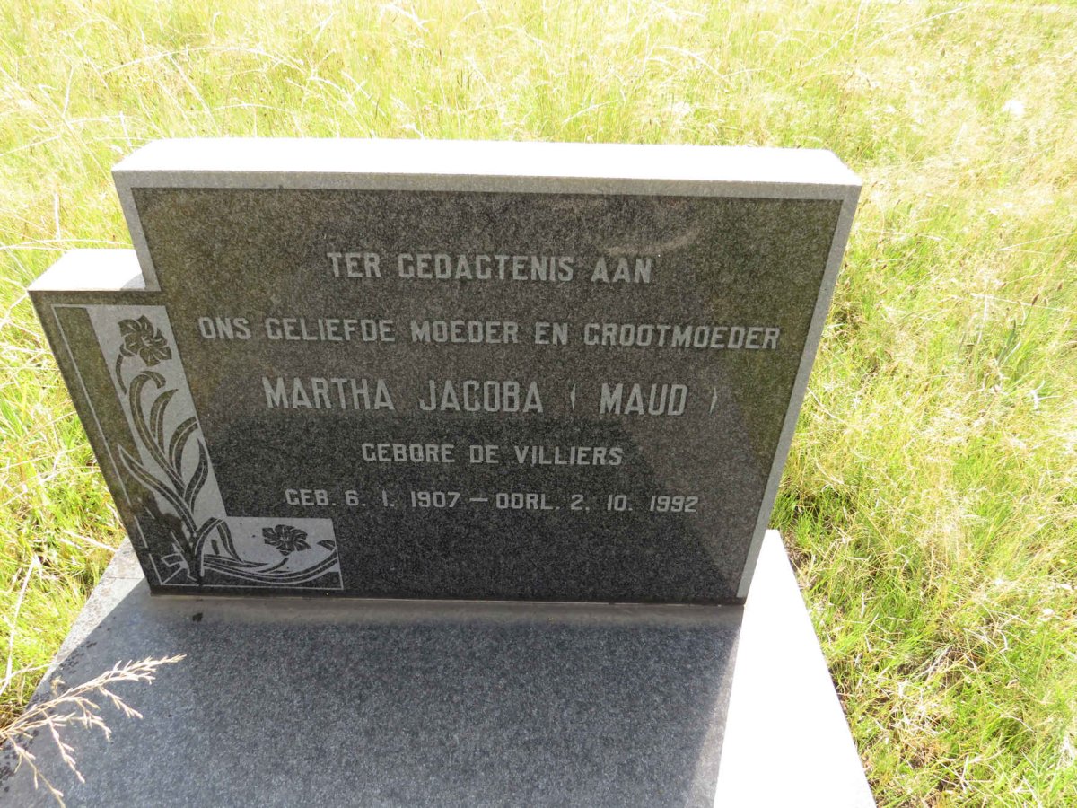 POTGIETER Martha Jacoba nee DE VILLIERS 1907-1992 _1