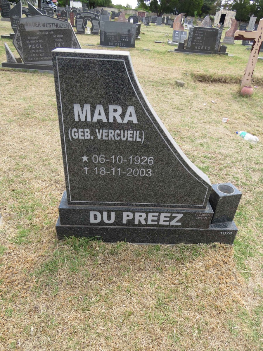 PREEZ Mara, du nee VERCUEIL 1926-2003