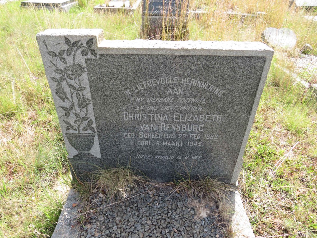 RENSBURG Christina Elizabeth, van nee SCHEEPERS 1893-1945