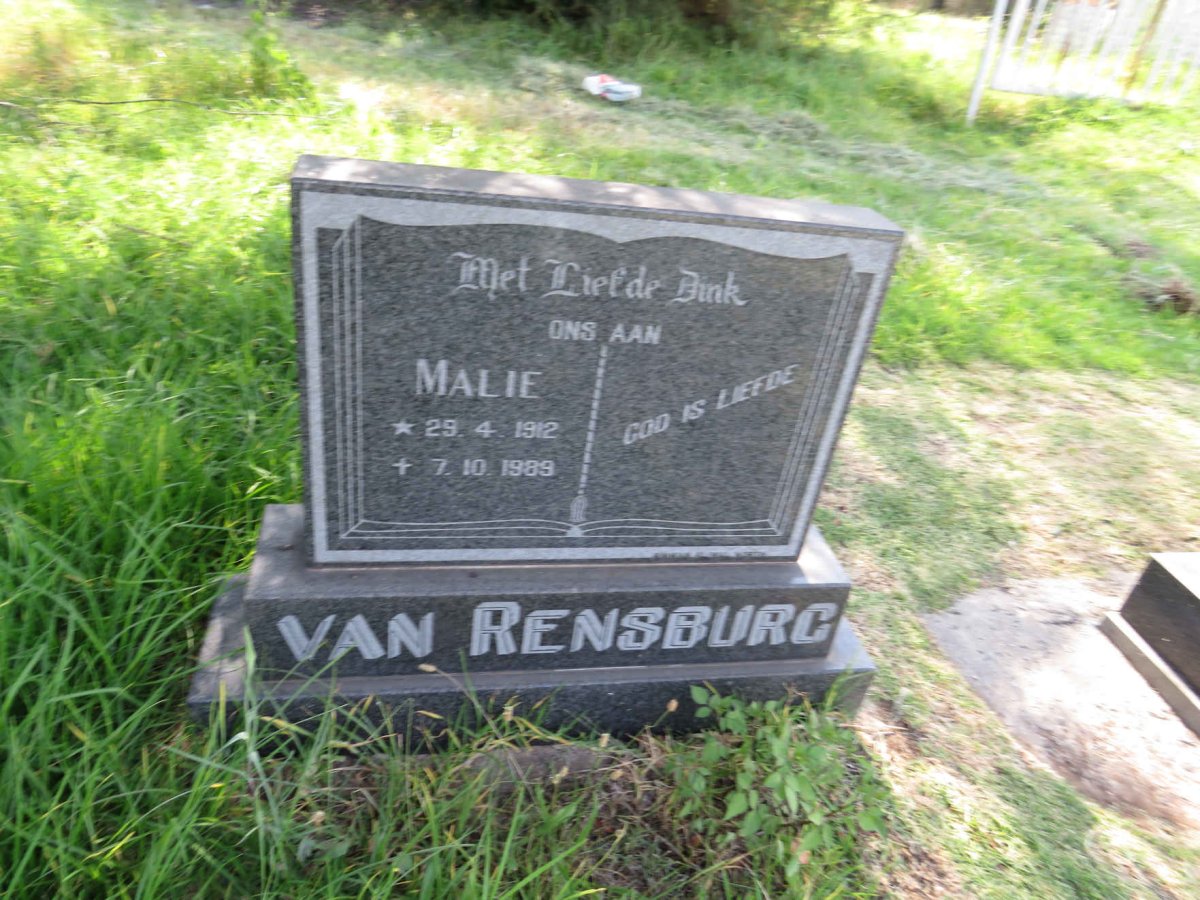 RENSBURG Malie, van 1912-1989