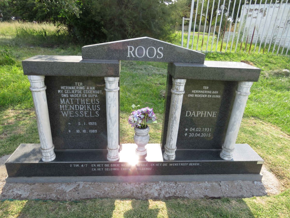 ROOS Mattheus Hendrikus Wessels 1925-1989 & Daphne 1931-2015