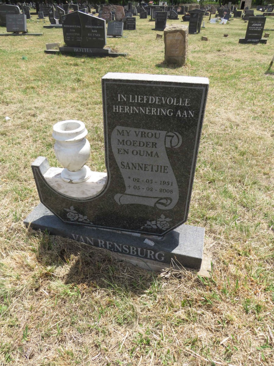 RENSBURG Sannetjie, van 1931-2008