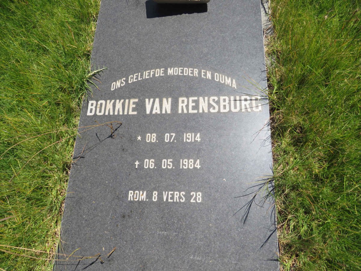 RENSBURG Bokkie, van 1914-1984