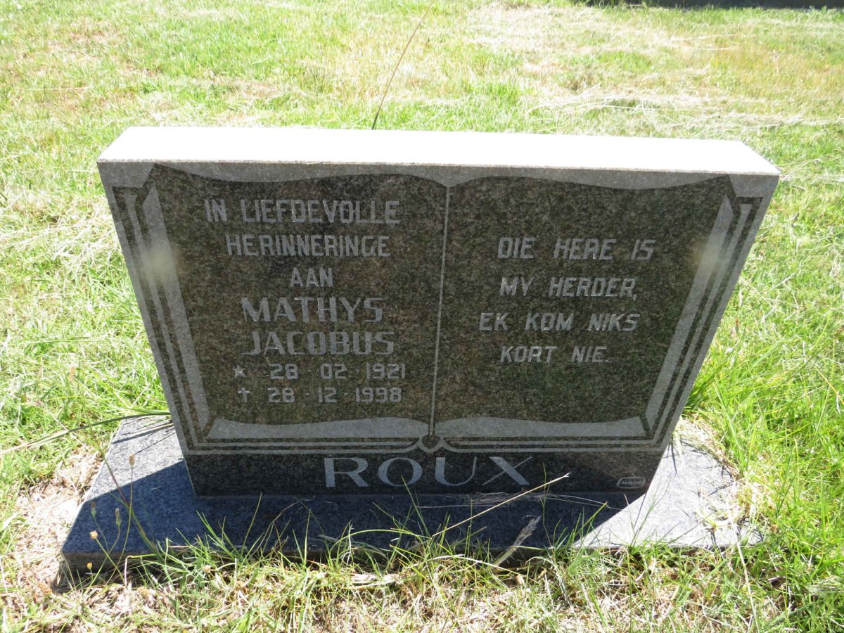 ROUX Mathys Jacobus 1921-1998