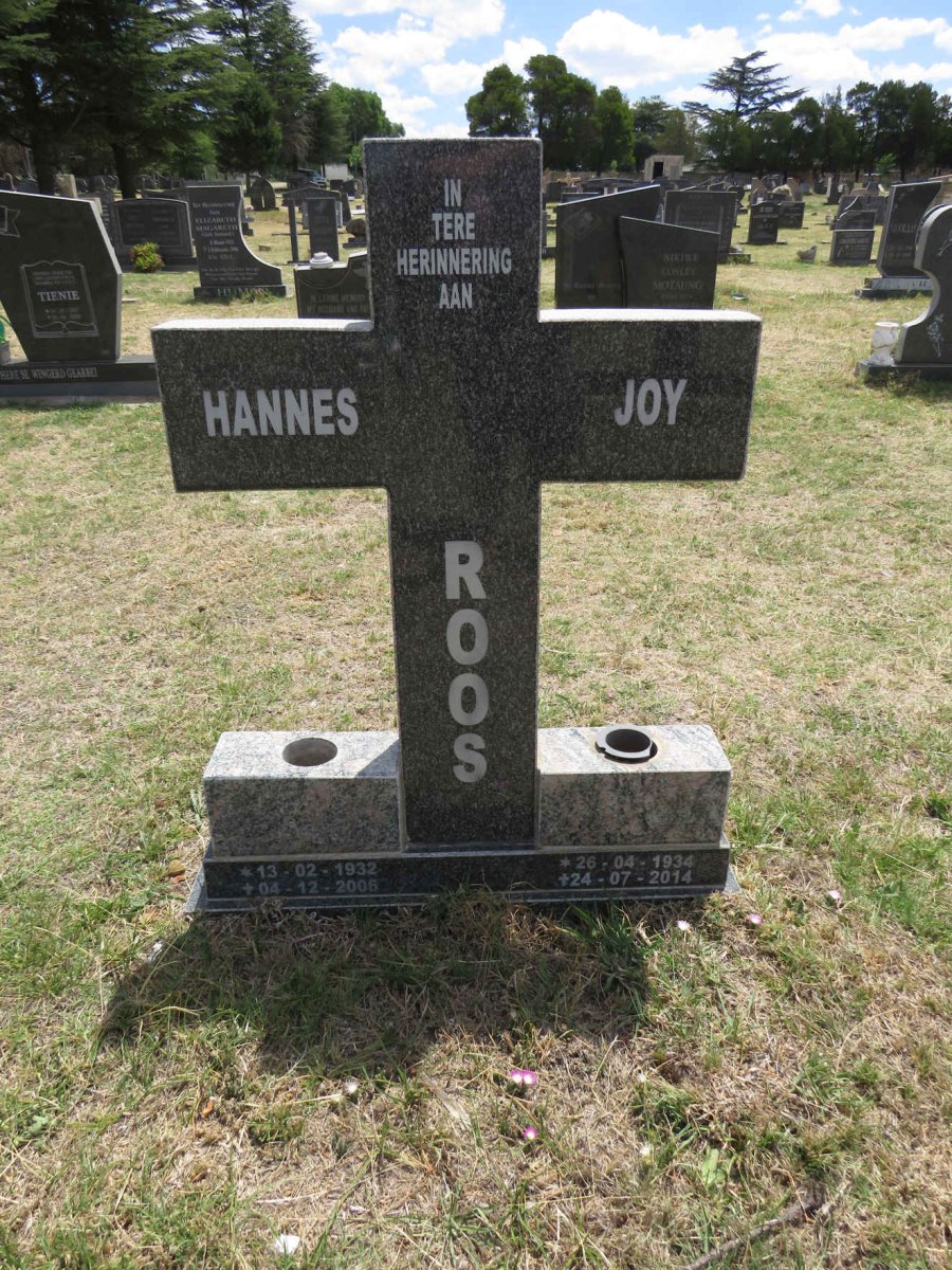 ROOS Hannes 1932-2006 & Joy 1934-2014
