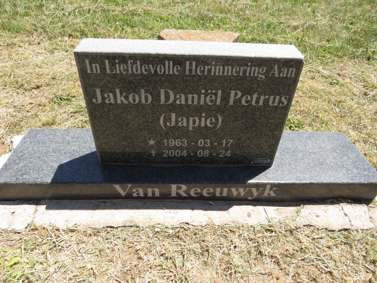 REEUWYK Jakob Daniel Petrus, van 1963-2004