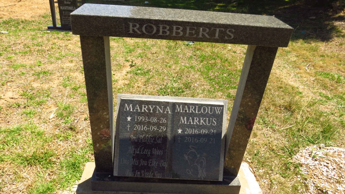 ROBBERTS Maryna 1993-2016 :: ROBBERTS Marlouw Markus 2016-2016
