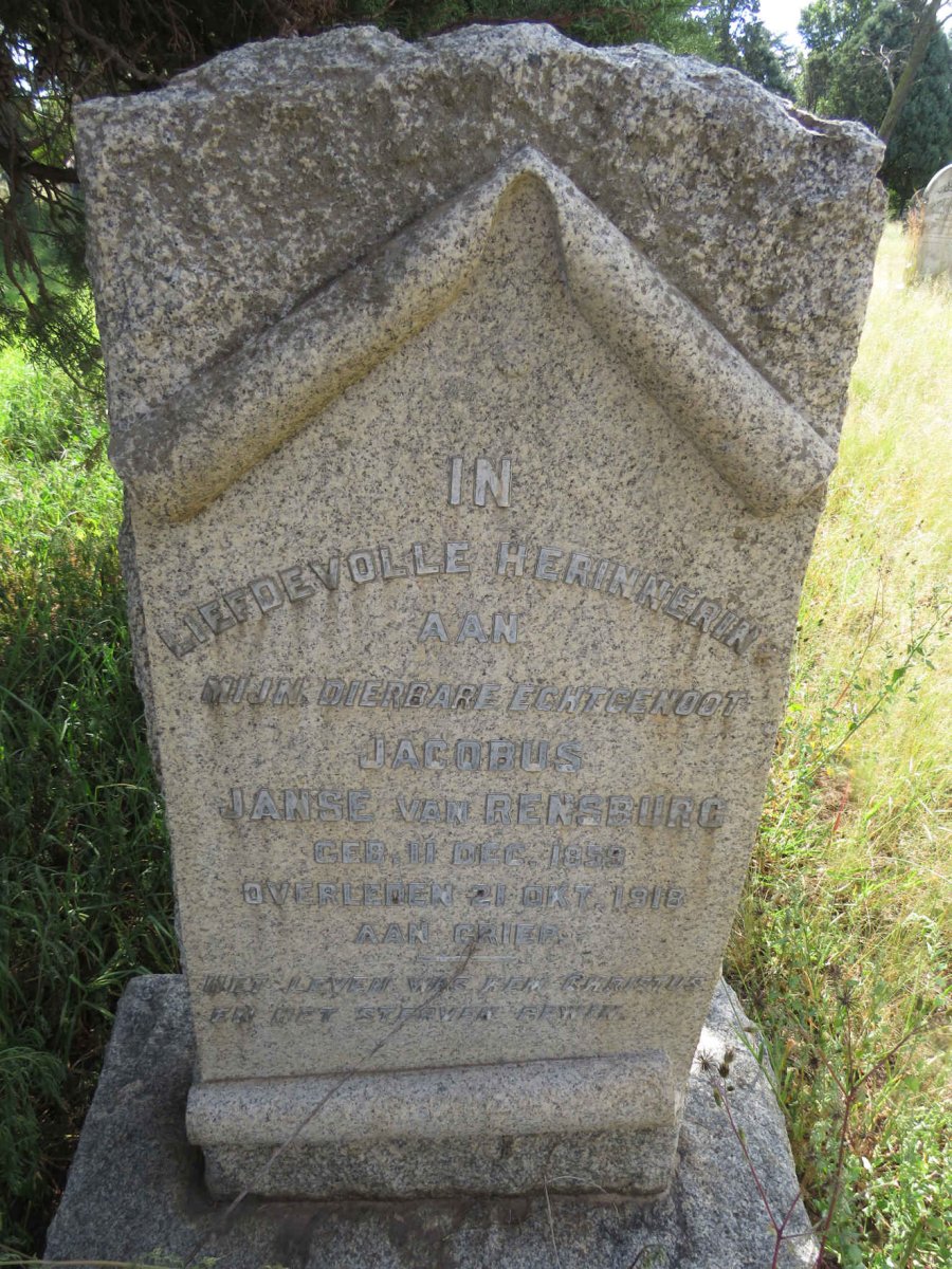 RENSBURG Jacobus, Janse van 1859-1918