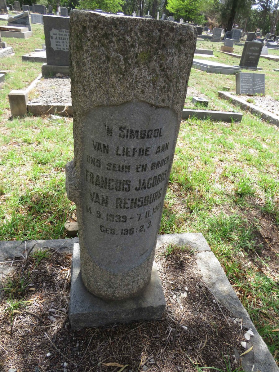 RENSBURG Francois Jacobus, van 1939-1961