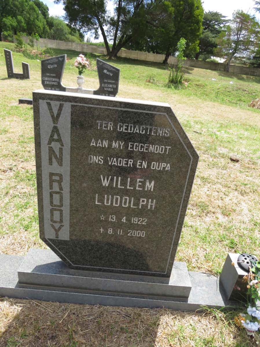 ROOY Willem Ludolph, van 1922-2000
