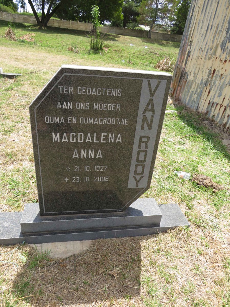 ROOY Magdalena Anna, van 1927-2006