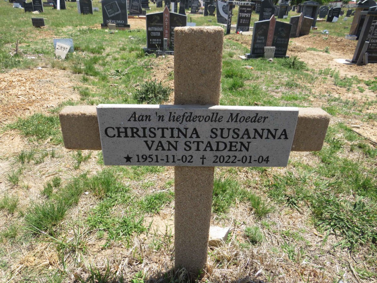 STADEN Christina Susanna, van 1951-2022 
