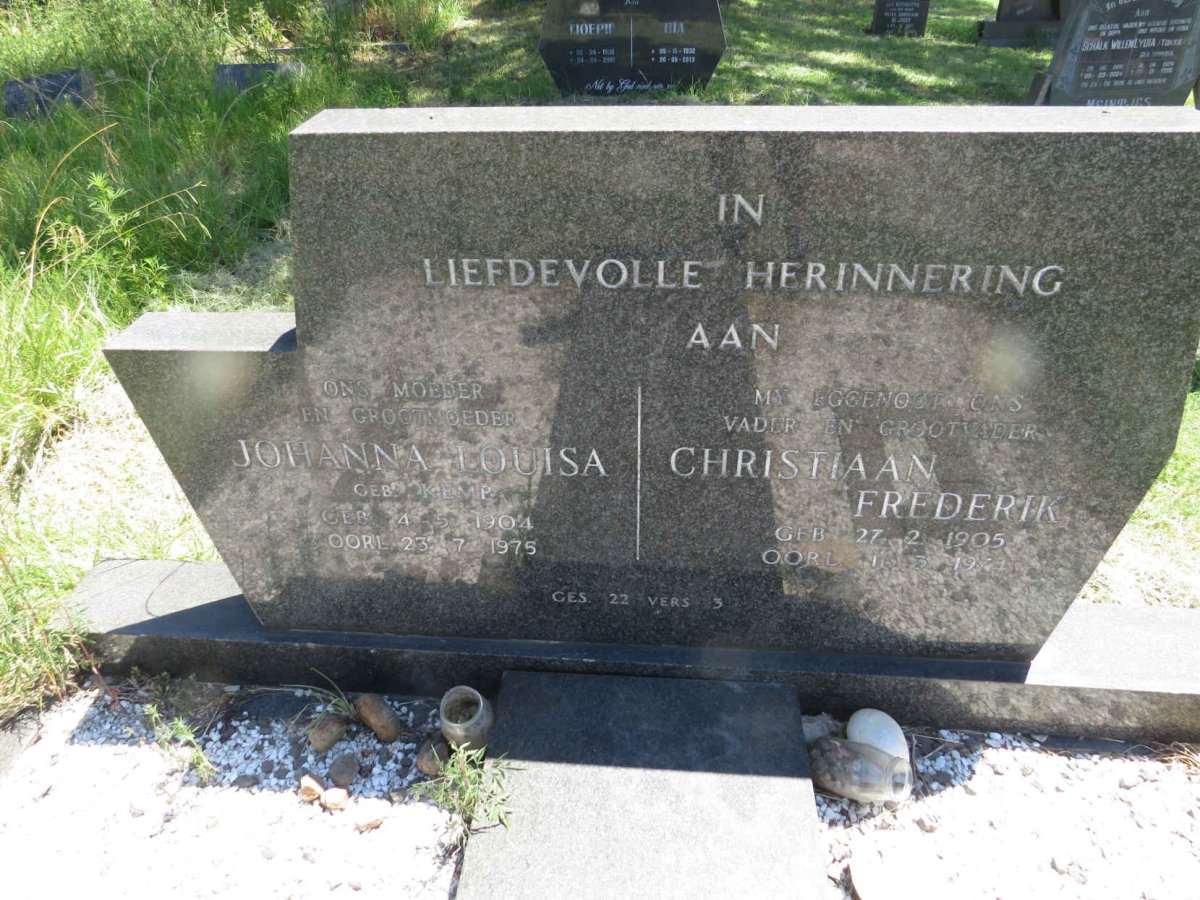 STEYN Christiaan Frederik 1905-1974 & Johanna Louisa KEMP 1904-1975 _2