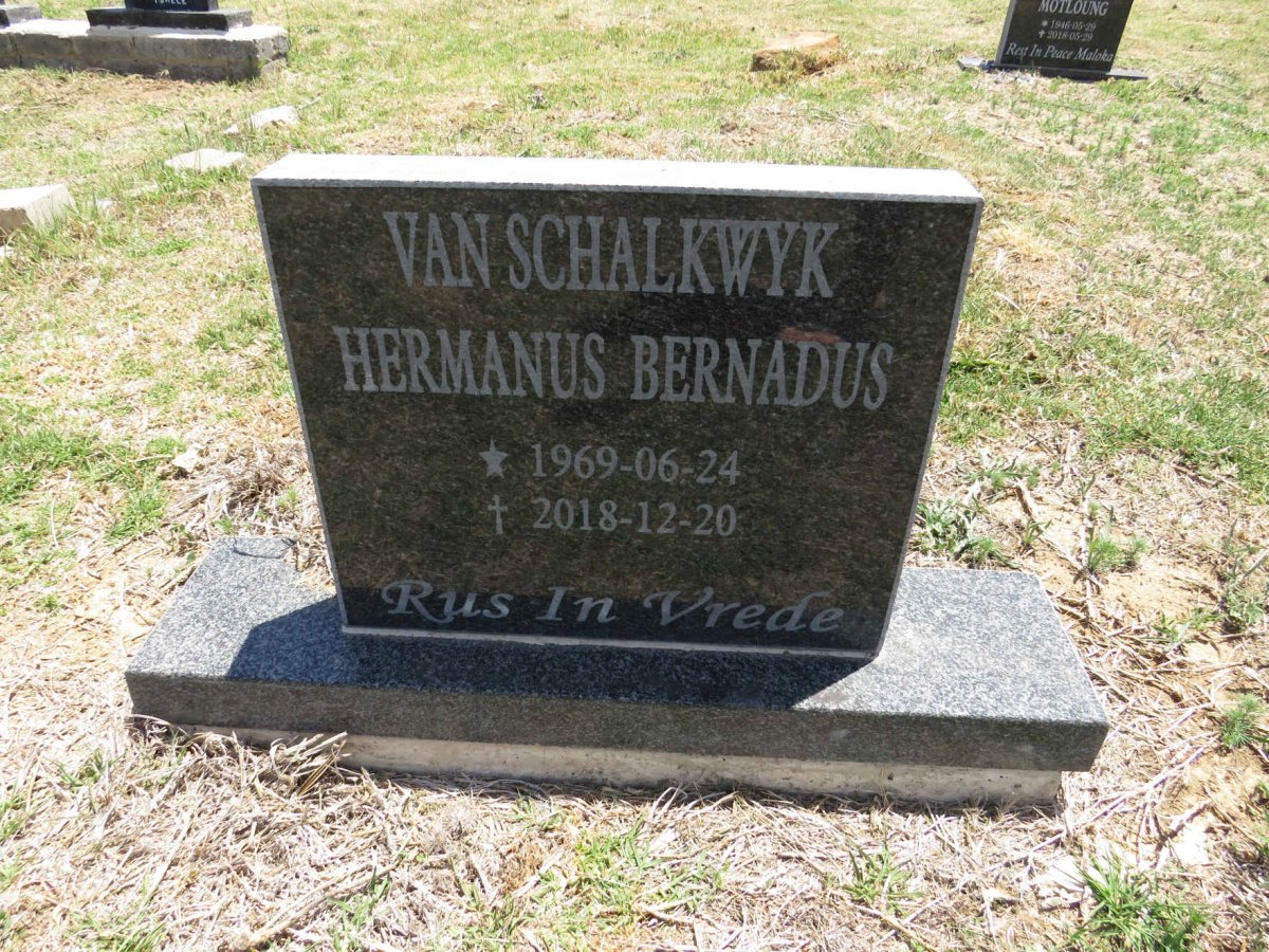 SCHALKWYK Hermanus Bernadus, van 1969-2018