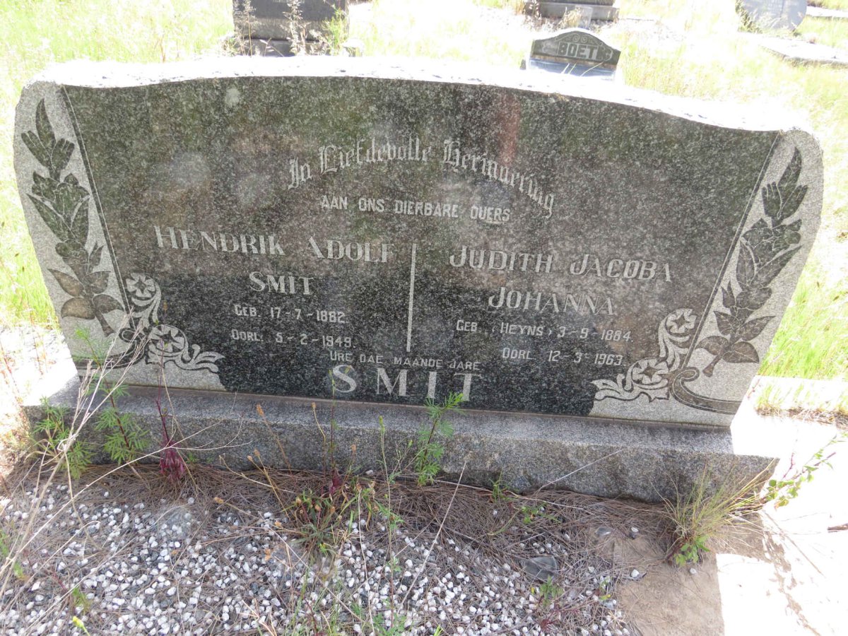 SMIT Hendrik Adolf 1882-1949 & Judith Jacoba Johanna HEYNS 1884-1963