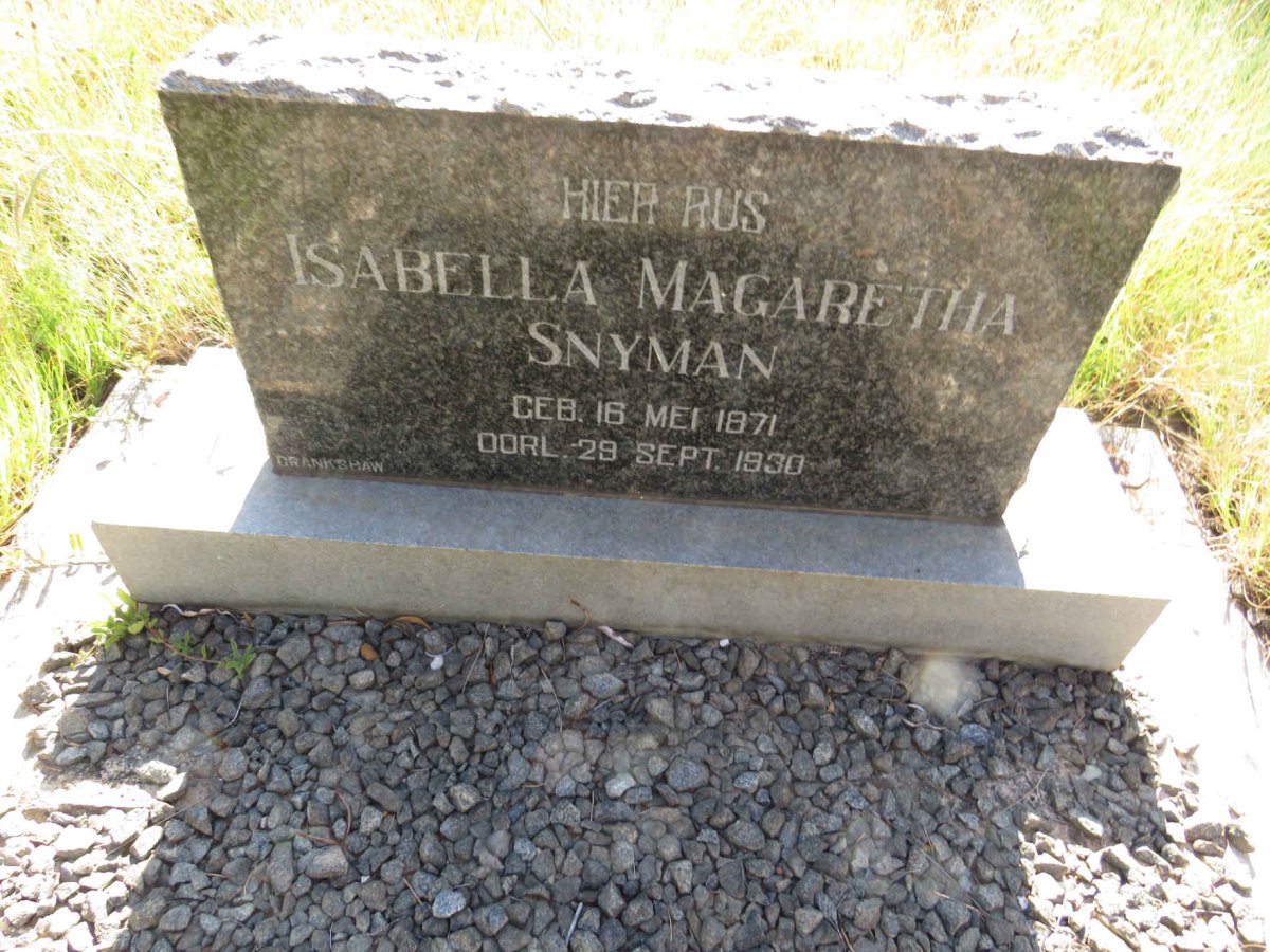 SNYMAN Isabella Magaretha 1871-1930