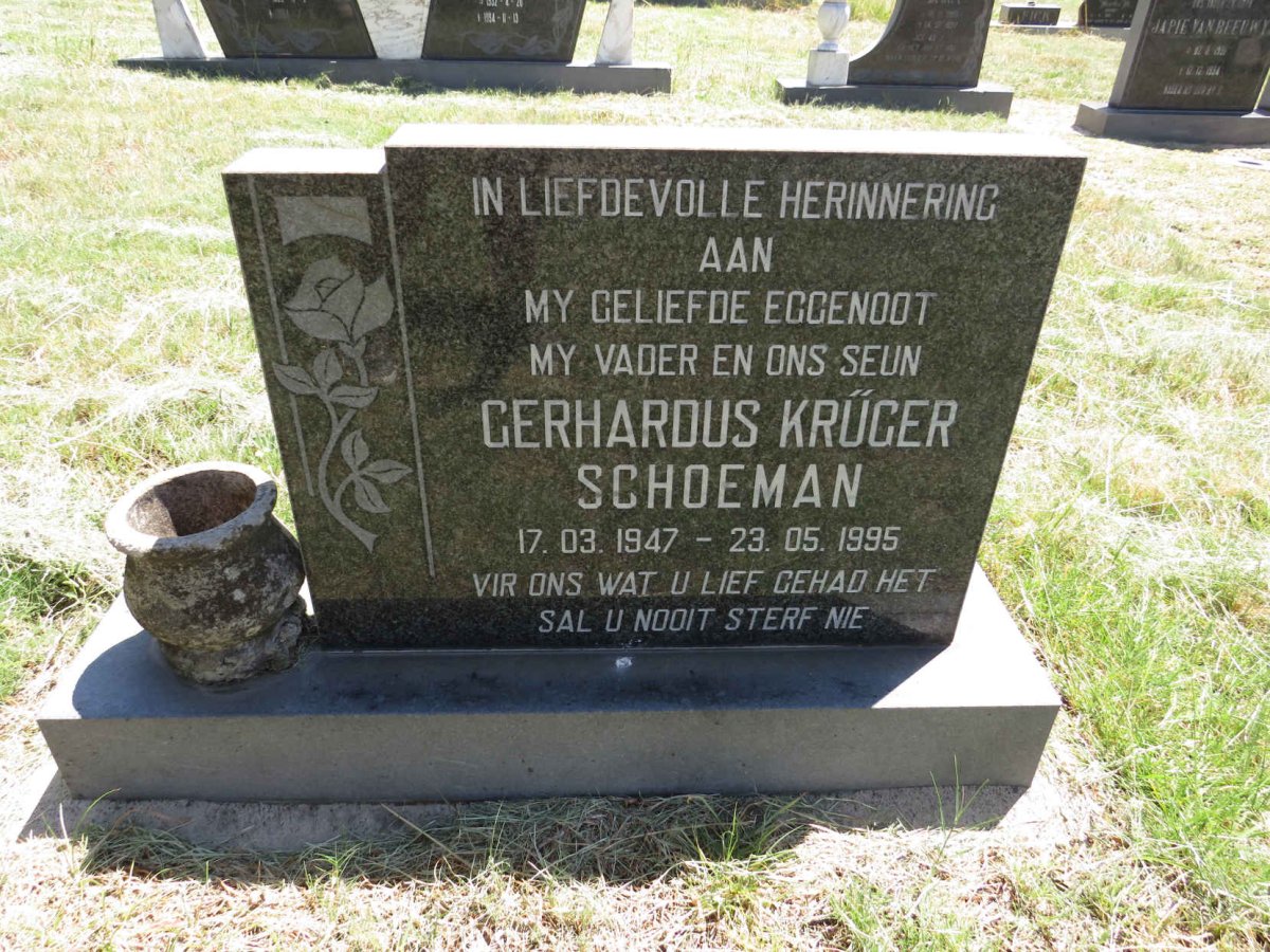 SCHOEMAN Gerhardus Kruger 1947-1995