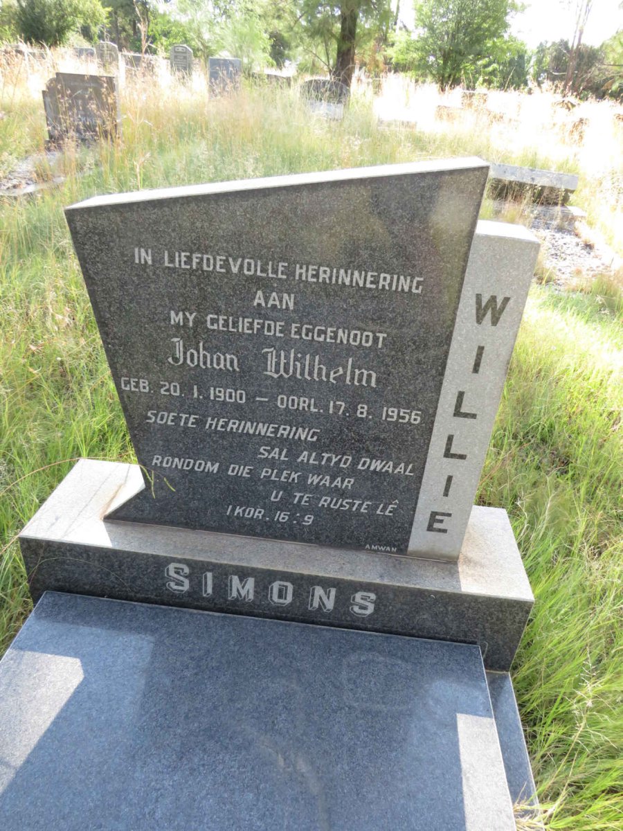 SIMONS Johan Wilhelm 1900-1956
