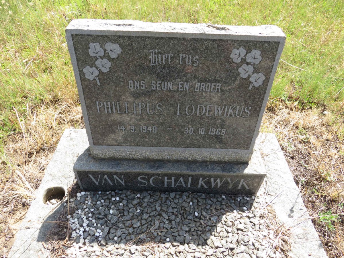 SCHALKWYK Phillipus Lodewikus, van 1940-1968