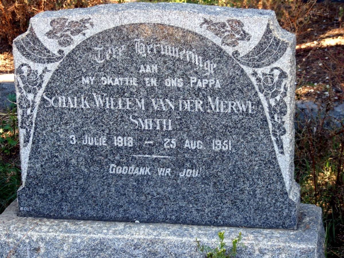 SMITH Schalk Willem van der Merwe 1913-1951