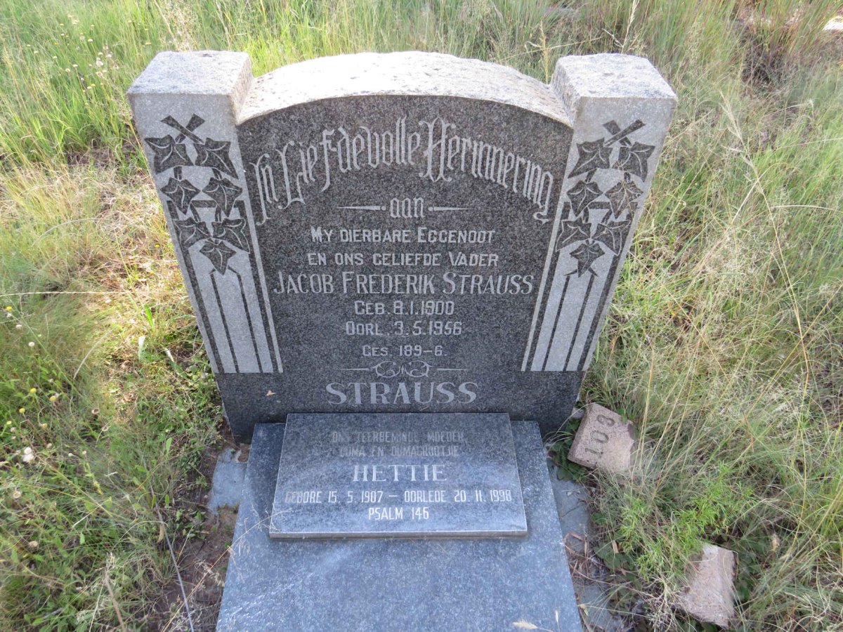 STRAUSS Jacob Frederik 1900-1956 & Hettie 1907-1998