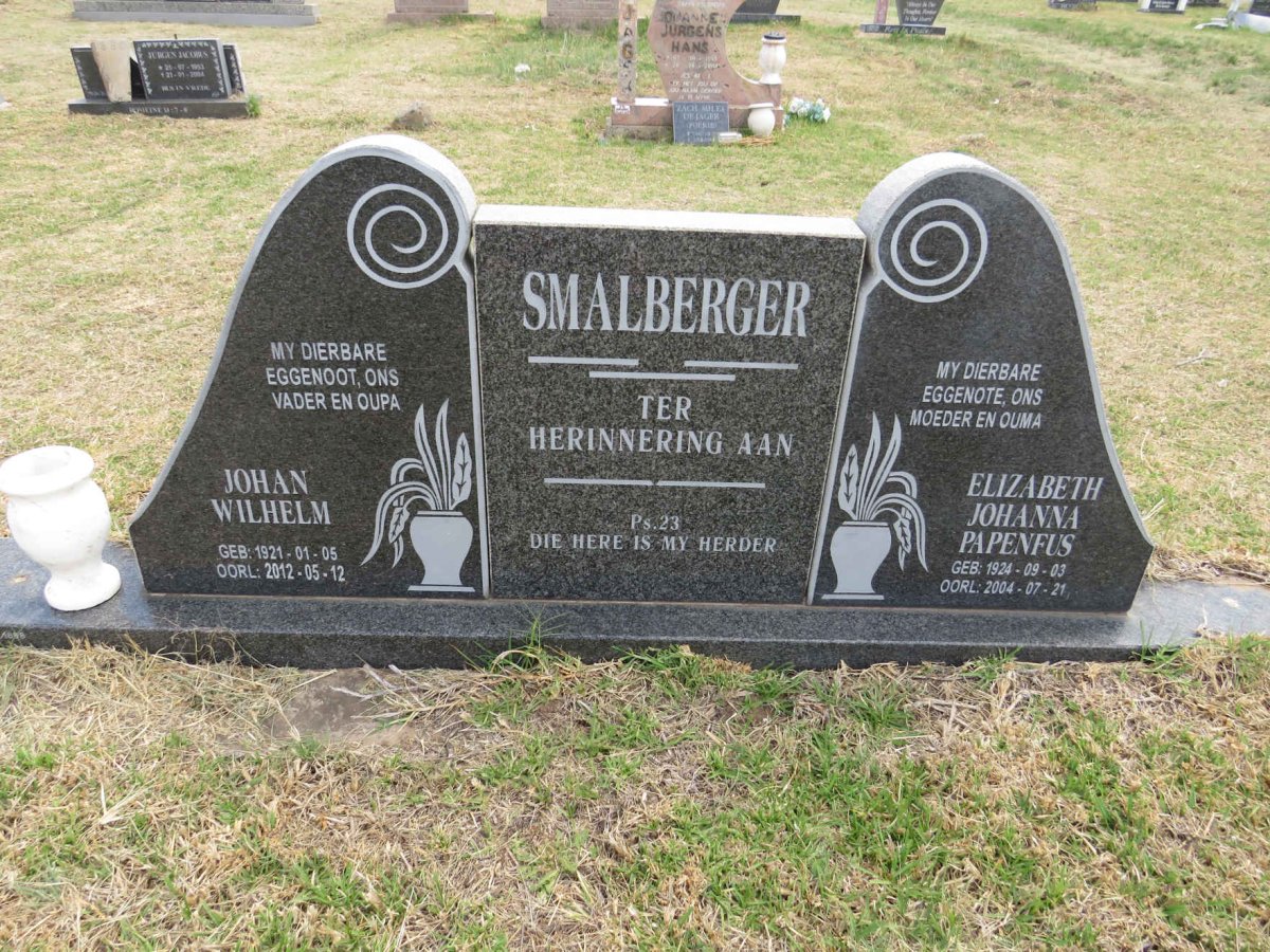SMALBERGER Johan Wilhelm 1921-2012 & Elizabeth Johanna PAPENFUS 1924-2004