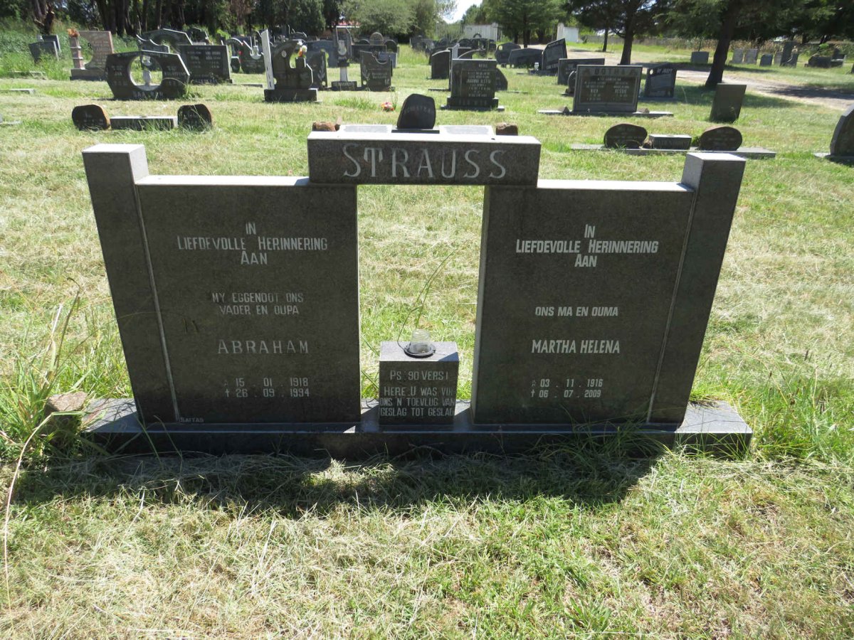 STRAUSS Abraham 1918-1994 & Martha Helena 1916-2009