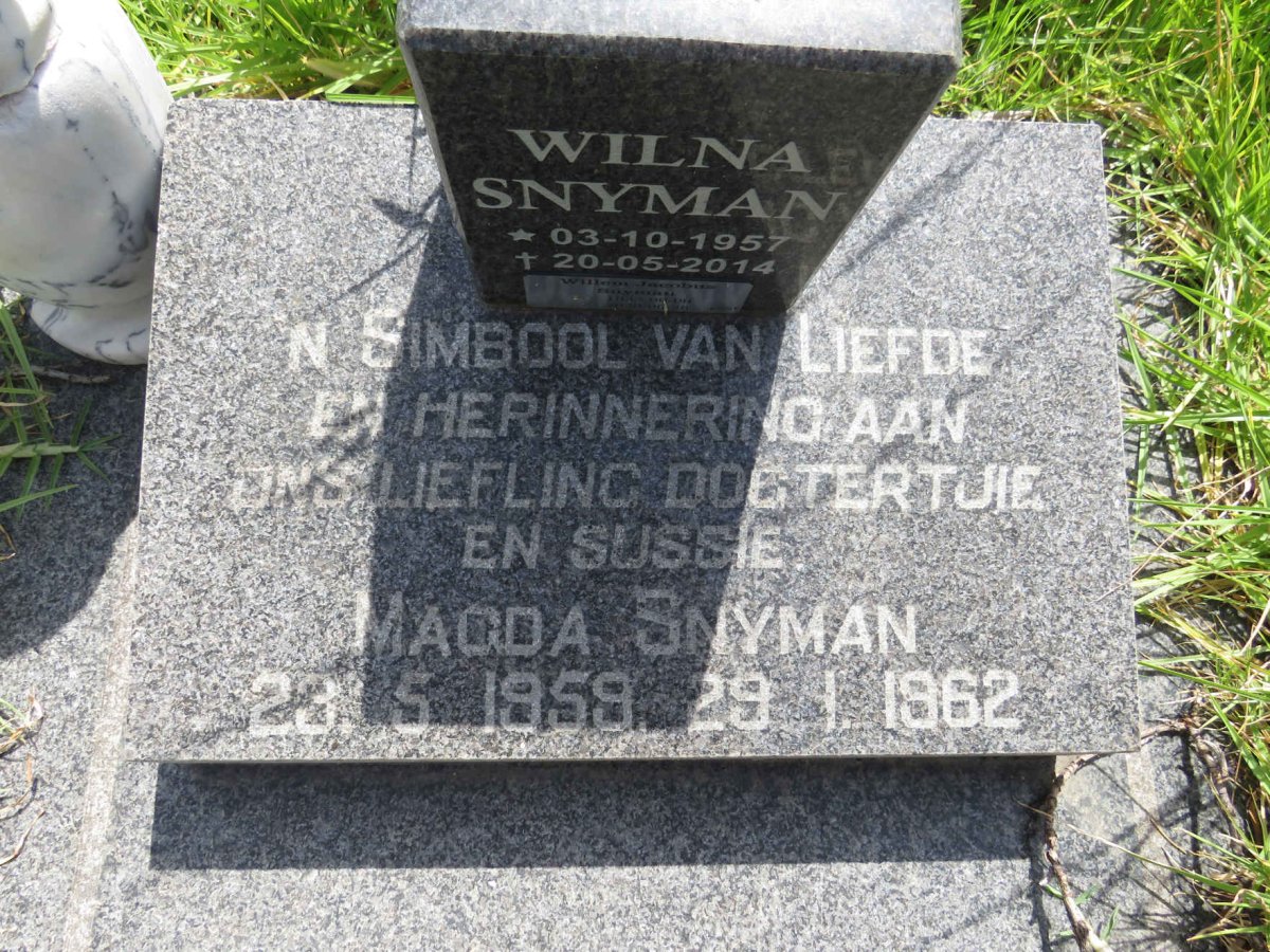 SNYMAN Willem Jacobus 1935-2020 :: SNYMAN Wilna 1957-2014 :: SNYMAN Magda 1959-1962 _1