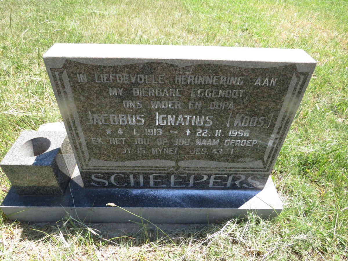 SCHEEPERS Jacobus Ignatius 1913-1996