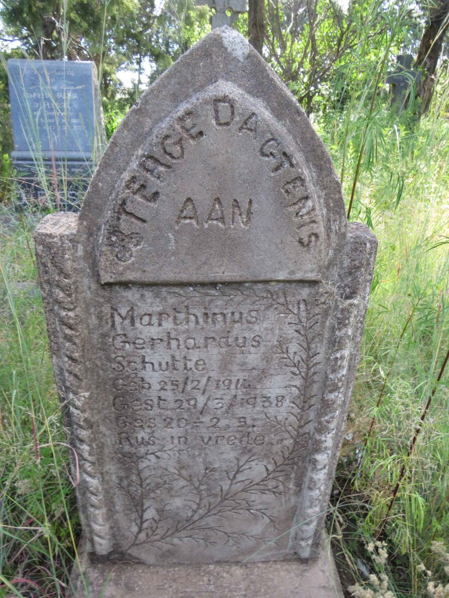 SCHUTTE Marthinus Gerhardus 191?-1938