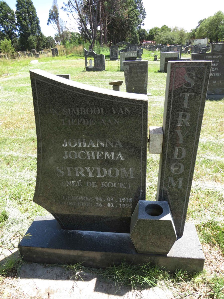 STRYDOM Johanna Jochema nee DE KOCK 1918-1995