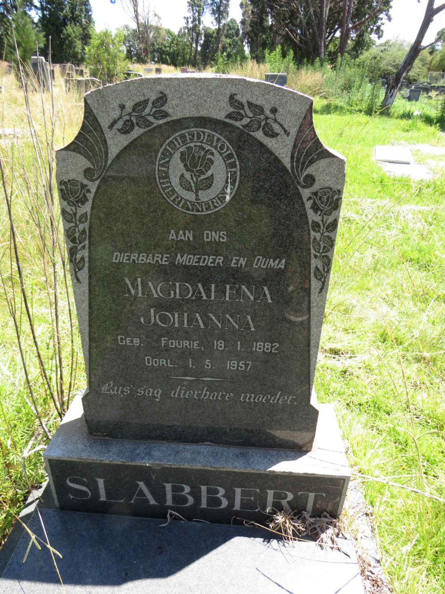 SLABBERT Magdalena Johanna nee FOURIE 1882-1957