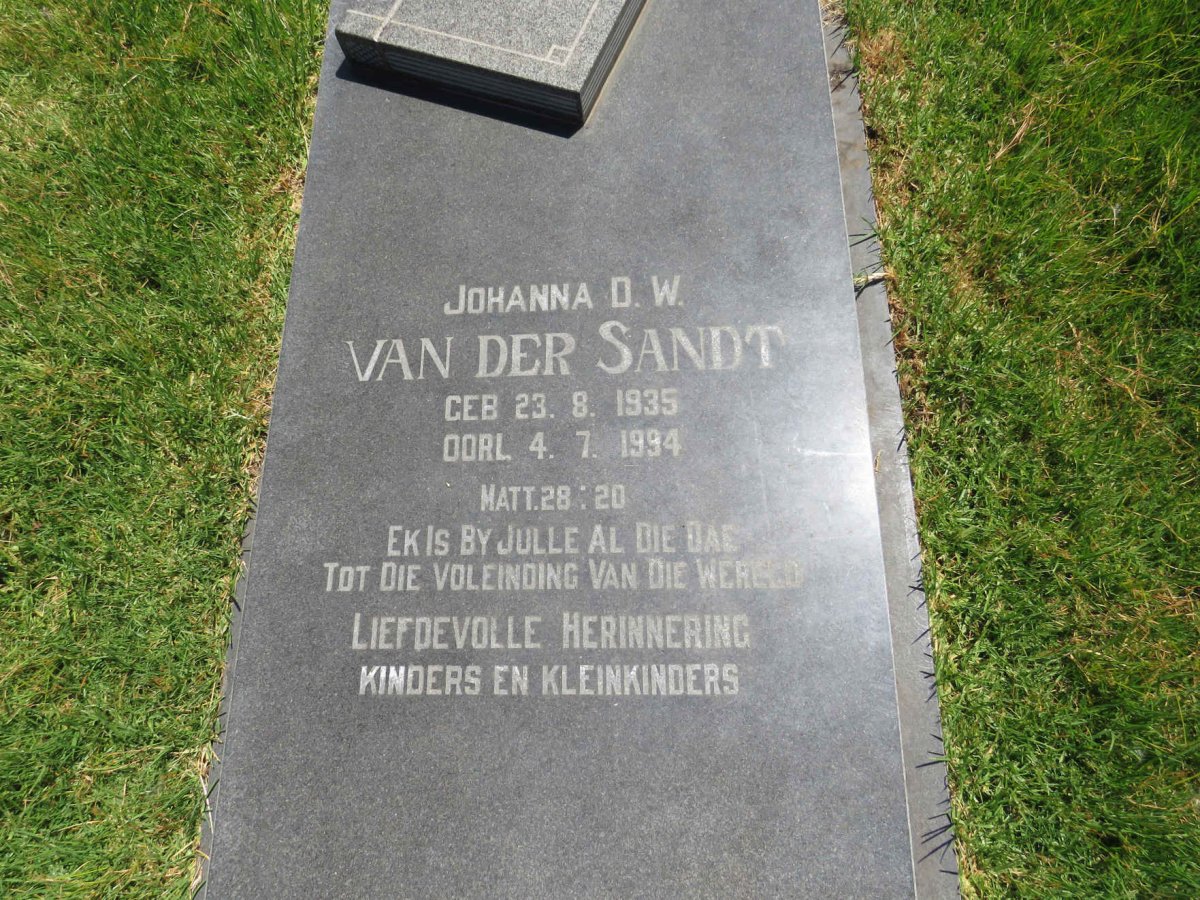 SANDT Johanna D.W., van der 1935-1994