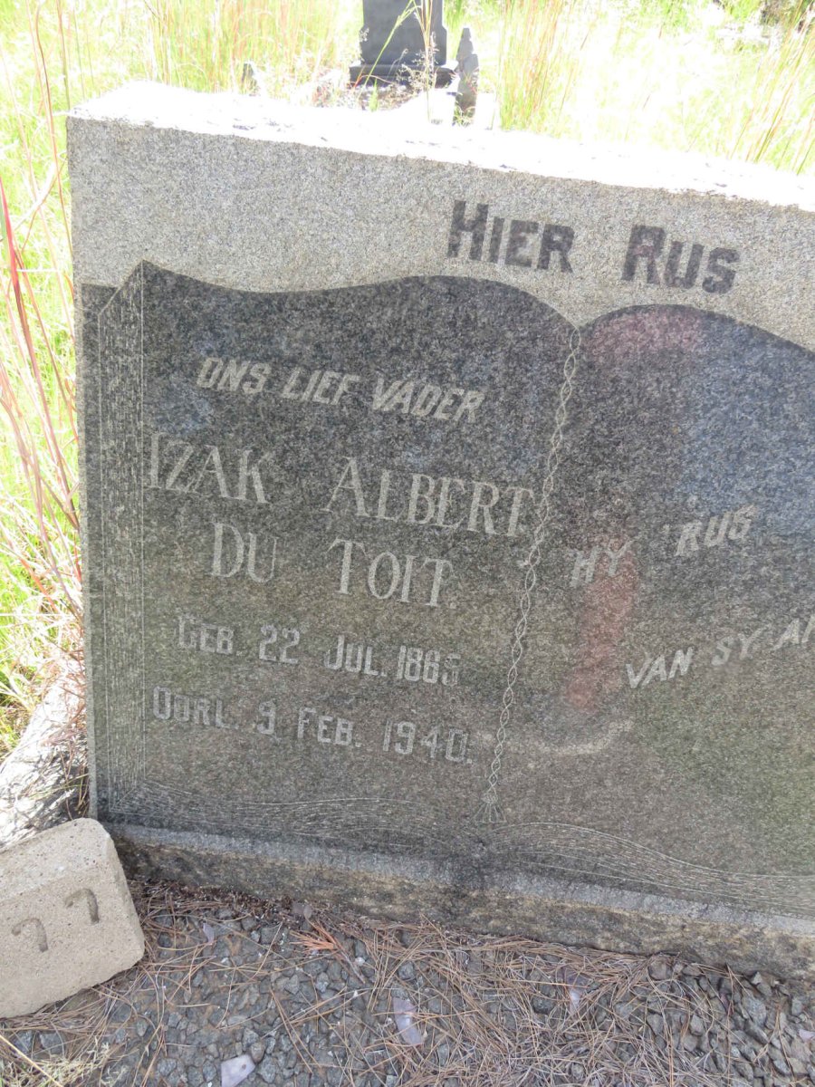 TOIT Izak Albert, du 1865-1940 