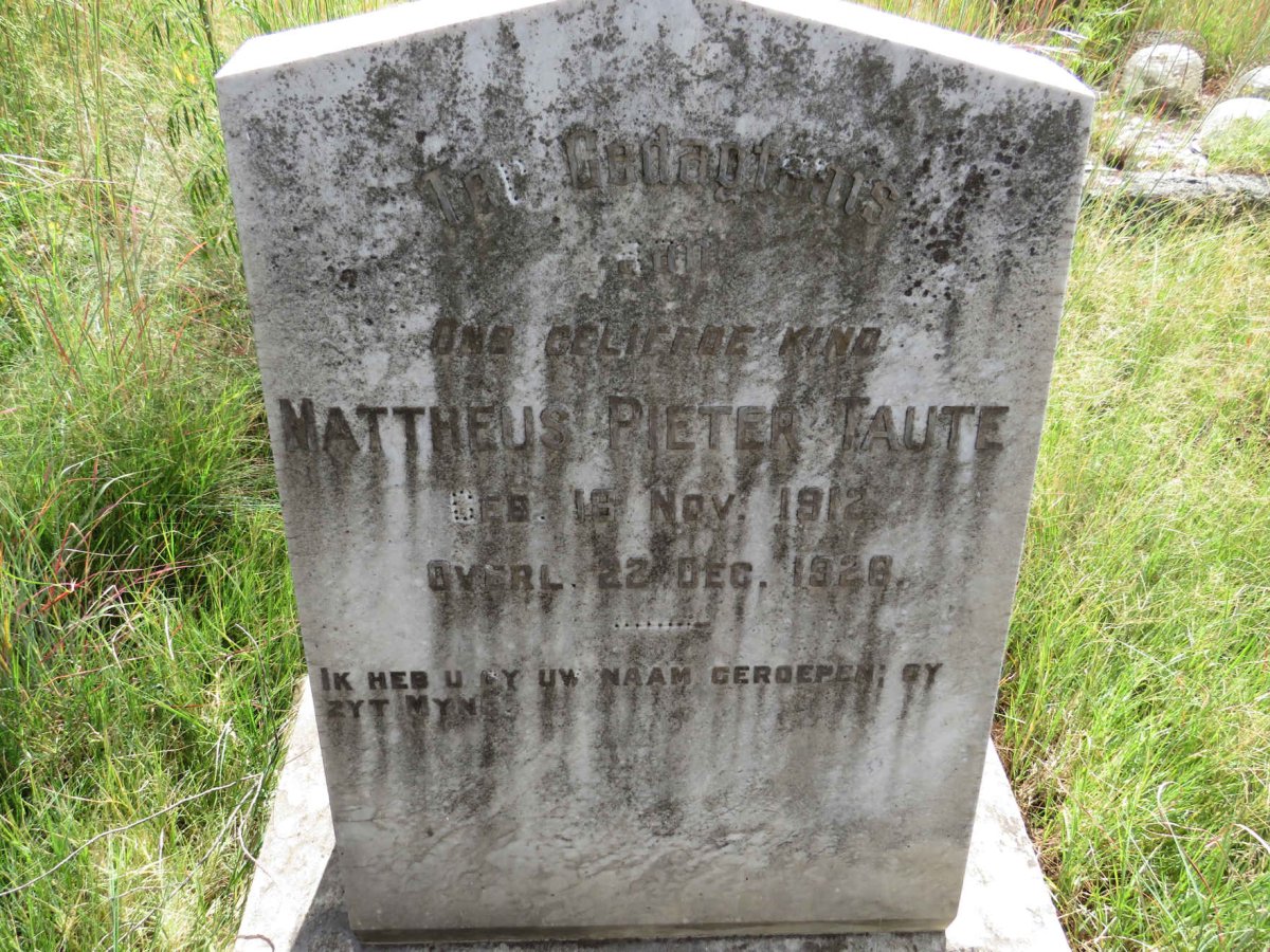TAUTE Mattheus Pieter 1912-1926