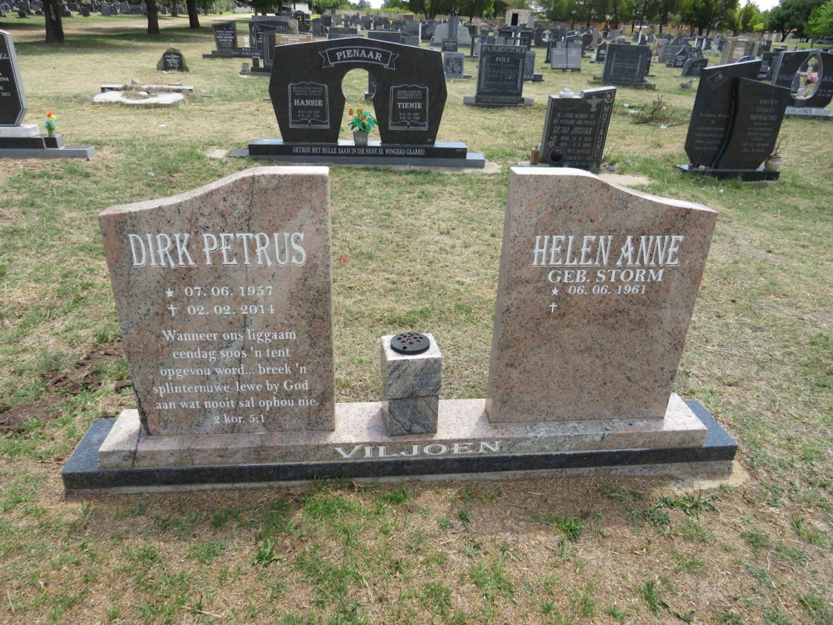 VILJOEN Dirk Petrus 1957-2014 & Helen Anne STORM 1961- 
