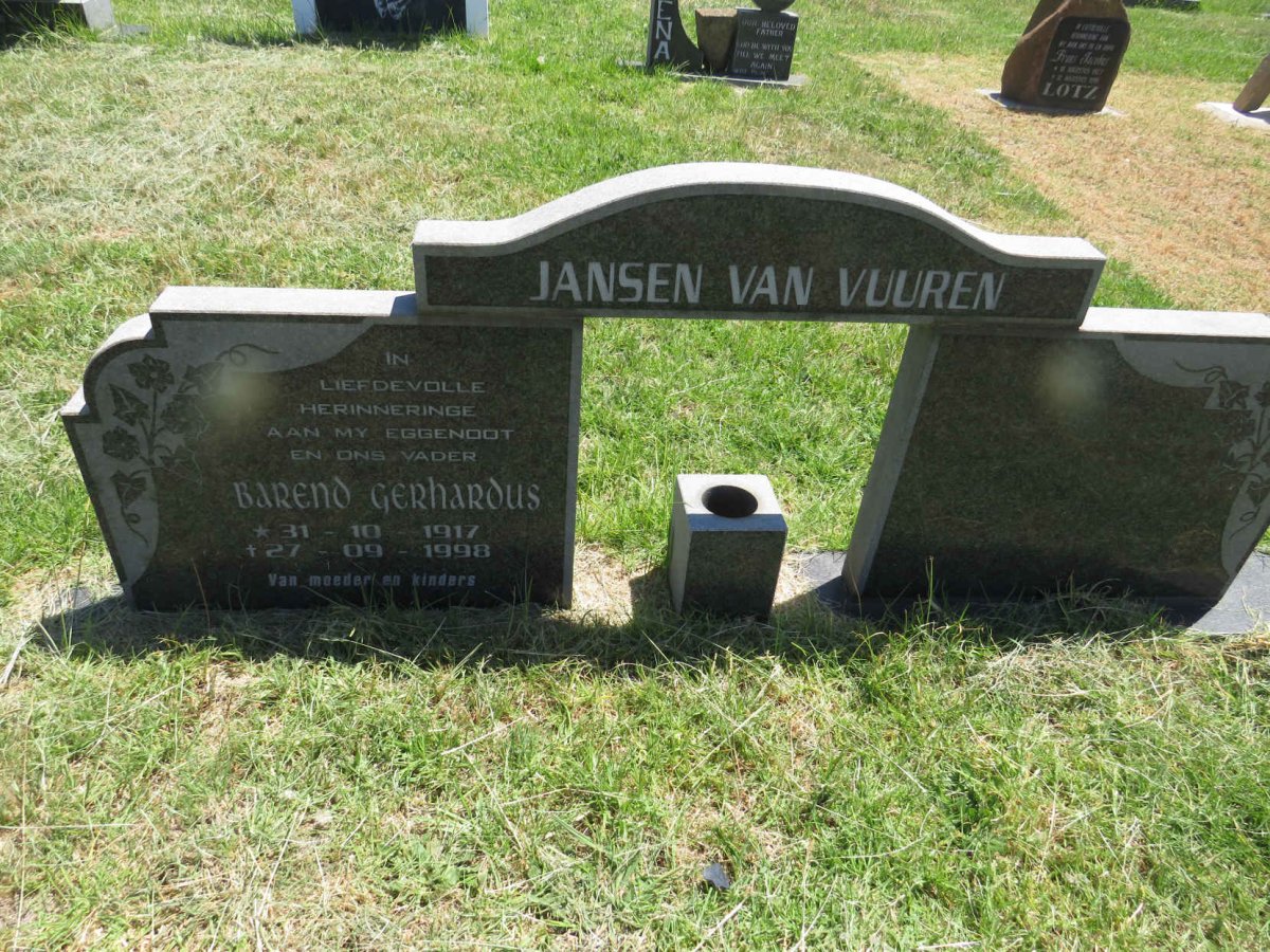 VUUREN Barend Gerhardus, Jansen van 1917-1998