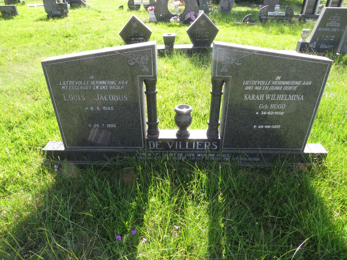 VILLIERS Louis Jacobus, de 1945-1990 & Sarah Wilhelmina HUGO 1950-2017