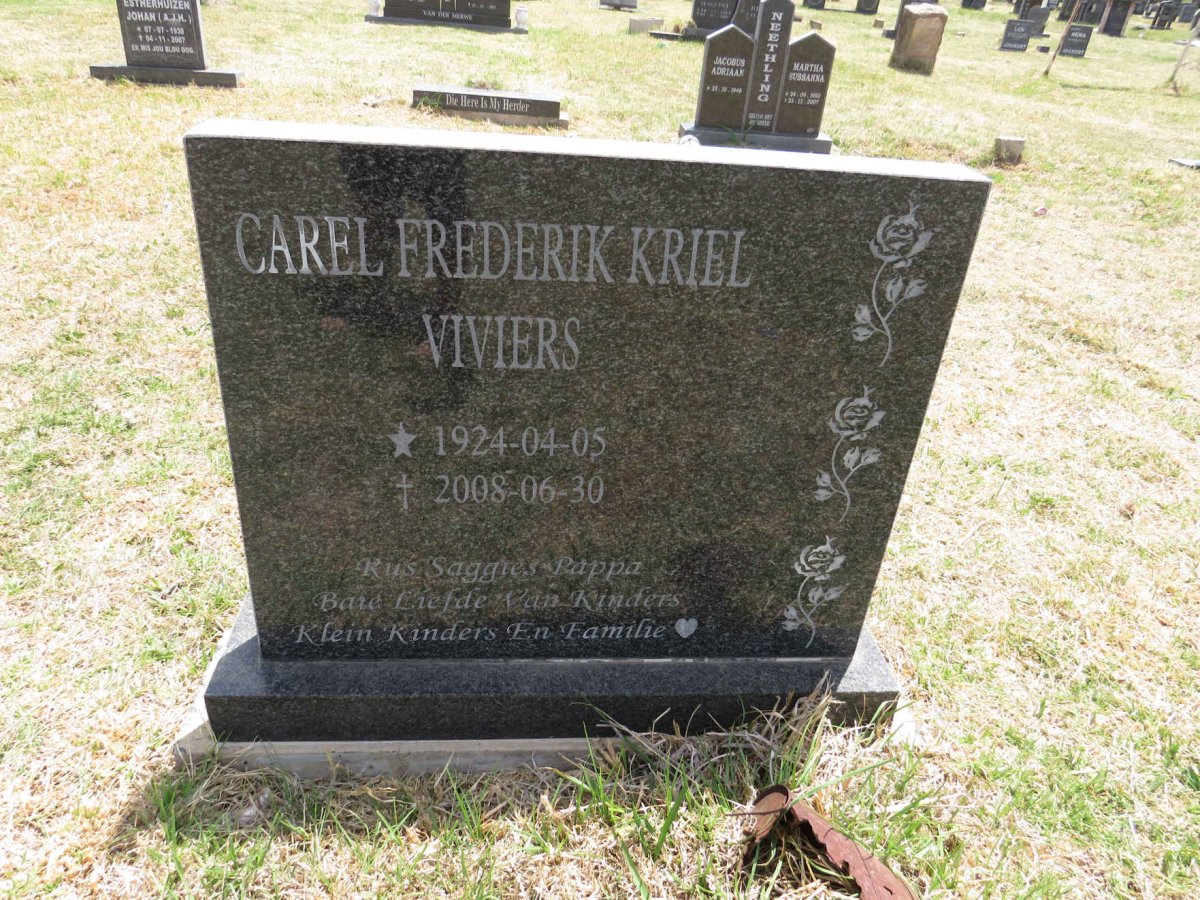 VIVIERS Carel Frederik Kriel 1924-2008