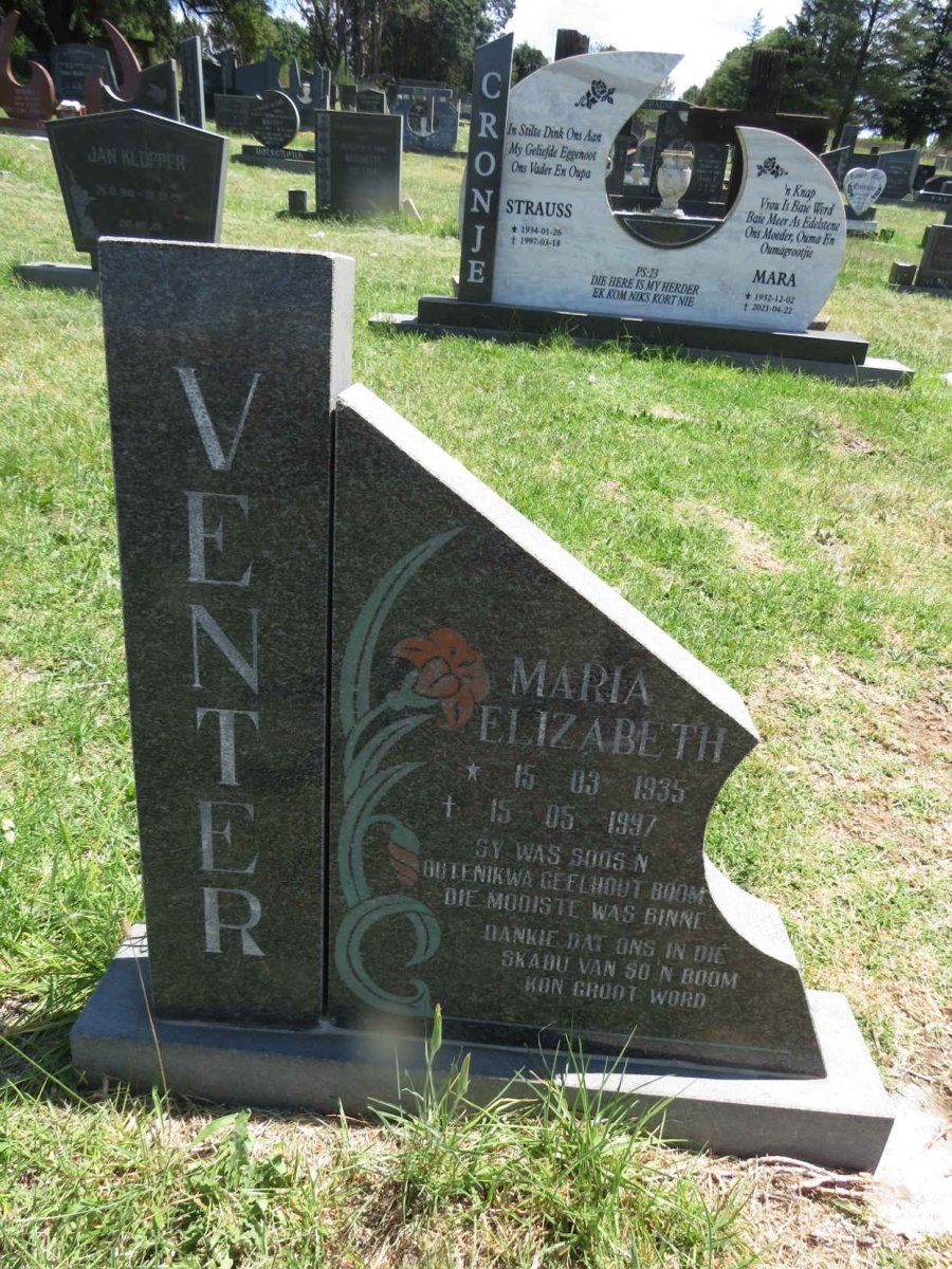 VENTER Maria Elizabeth 1935-1997