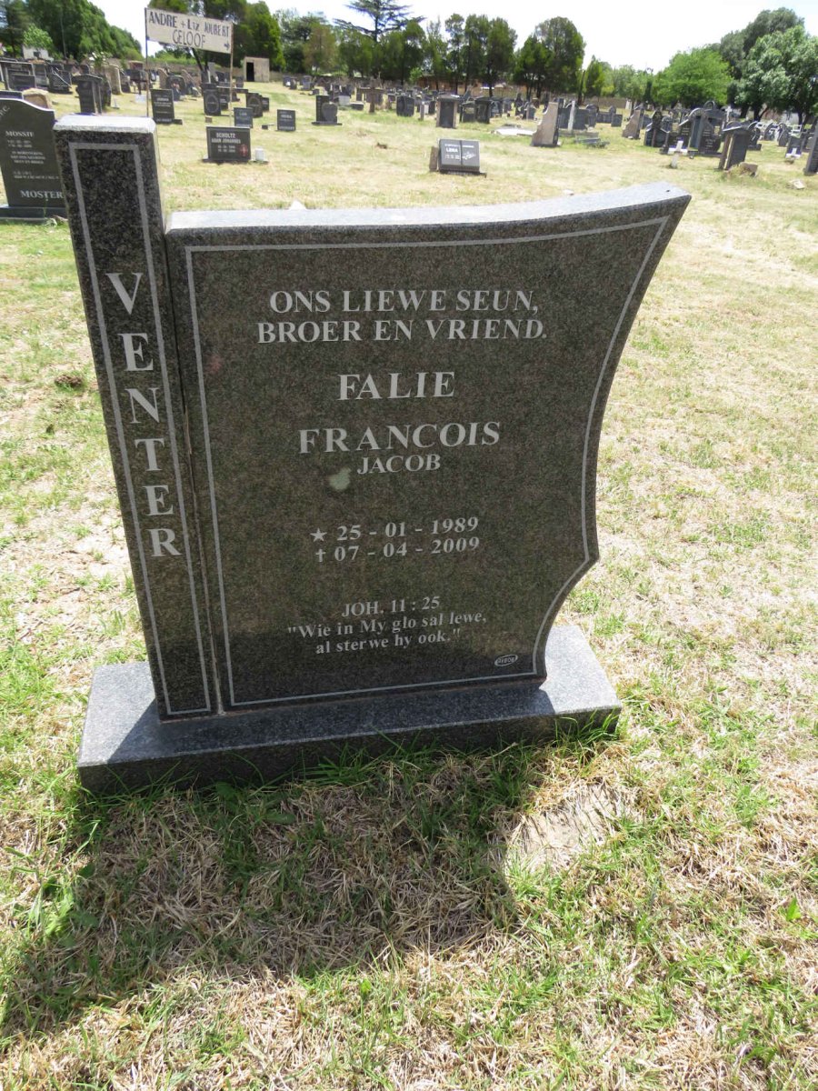 VENTER Francois Jacob 1989-2009