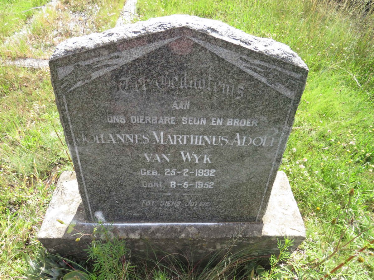 WYK Johannes Marthinus Adolf, van 1932-1952