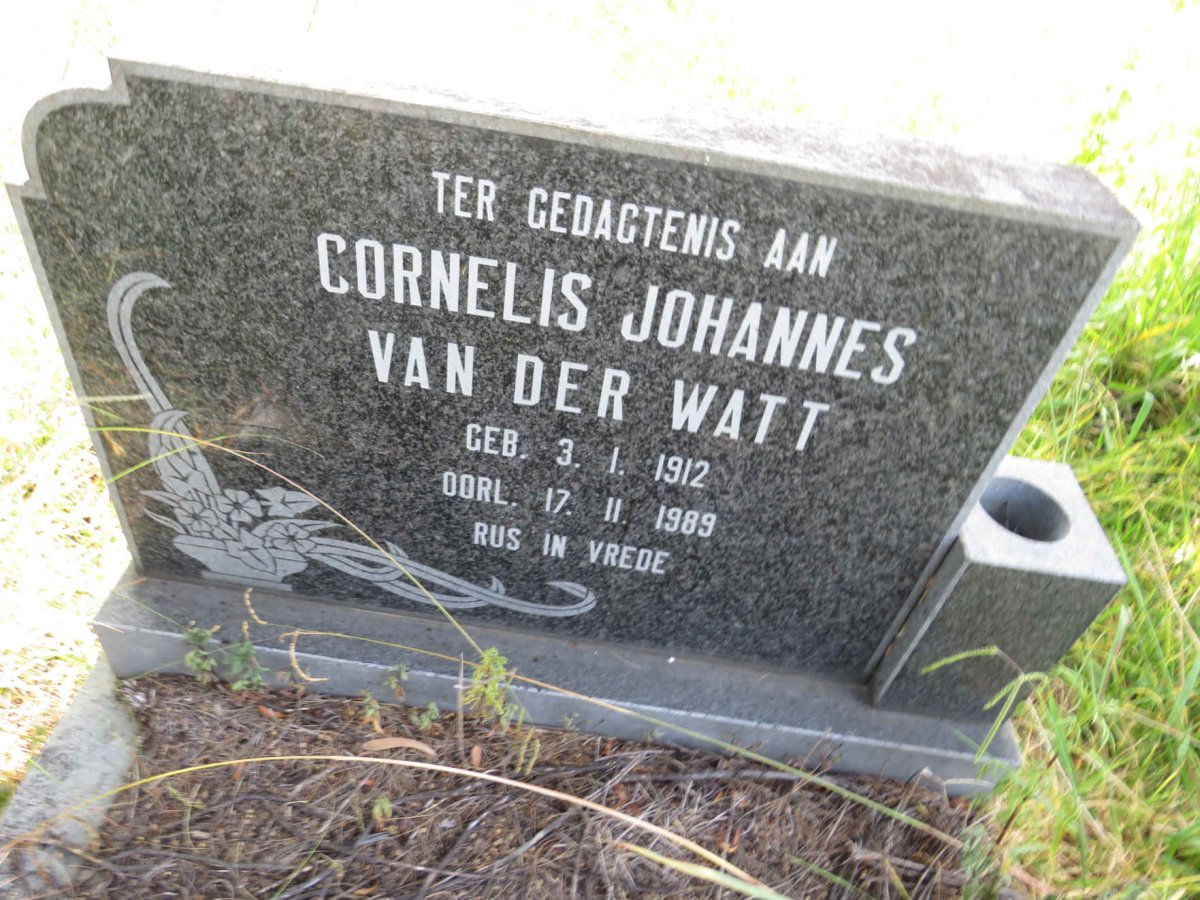 WATT Cornelis Johannes, van der 1912-1989