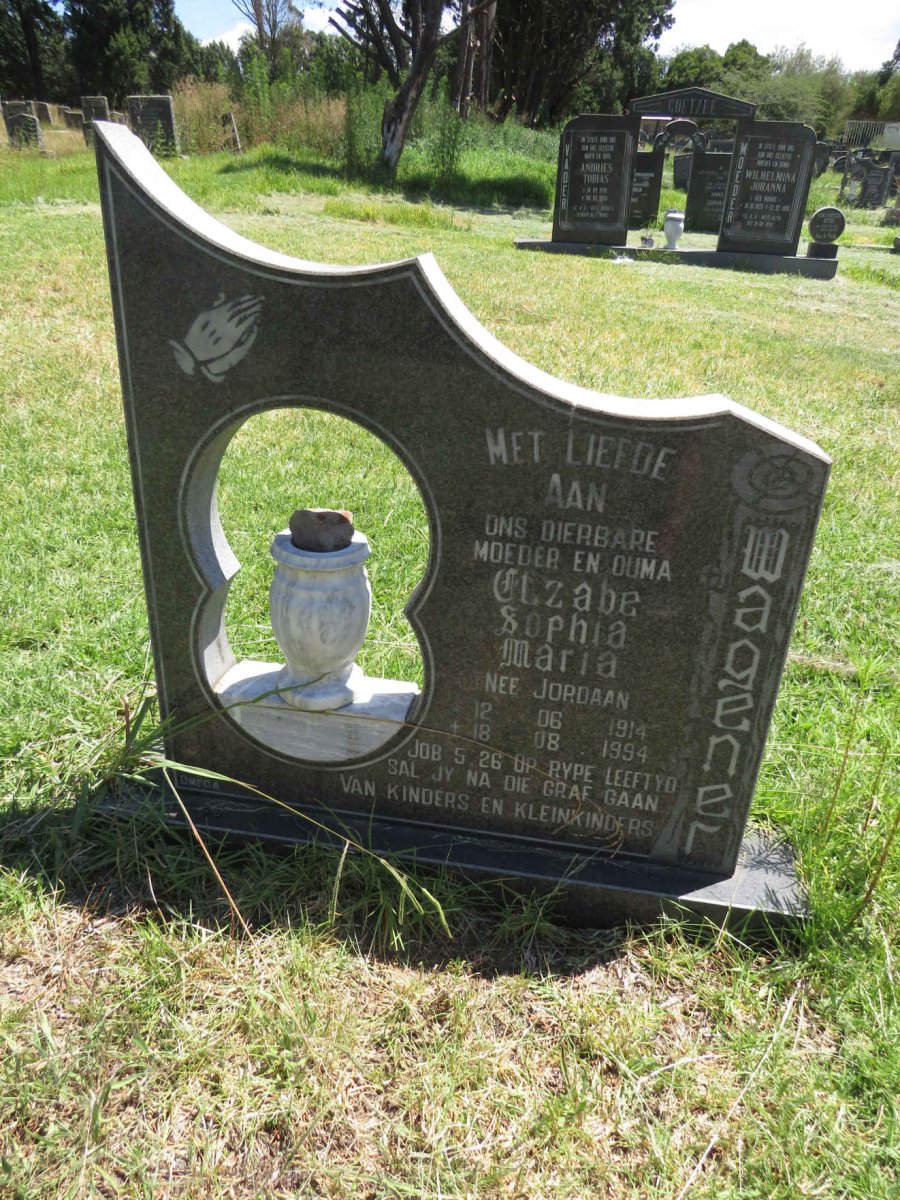 WAGNER Elzabe Sophia Maria nee JORDAAN 1914-1994