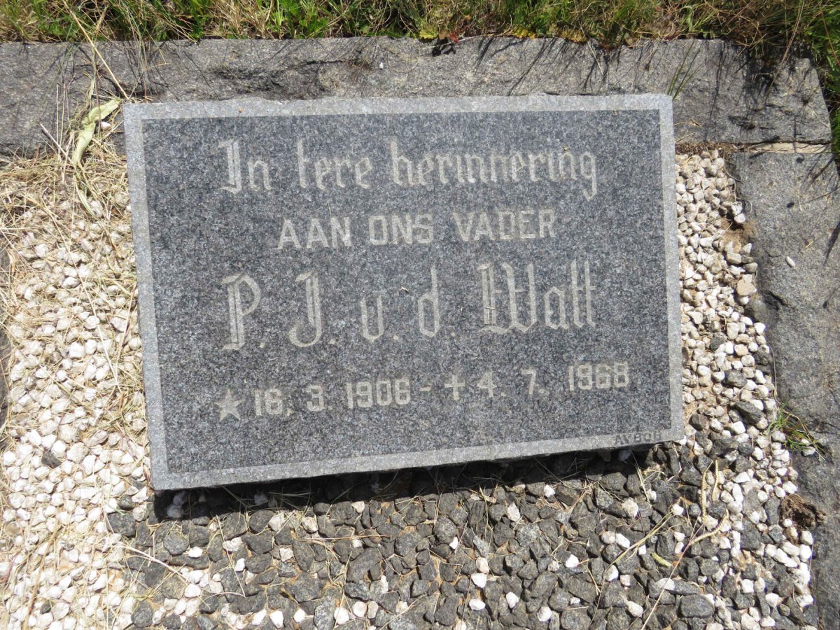 WALT P.J., v.d. 1906-1968