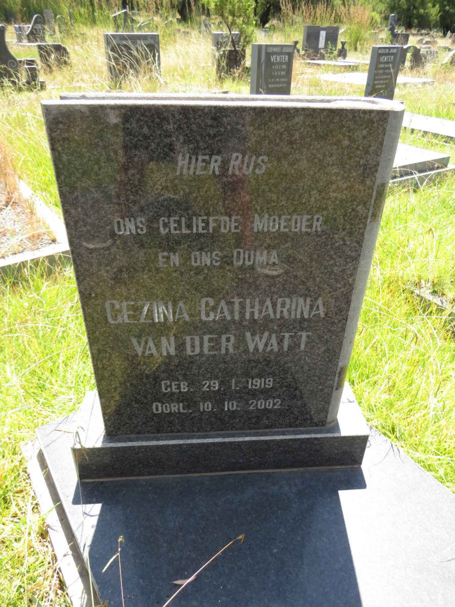 WATT Gezina Catharina, van der 1919-2002