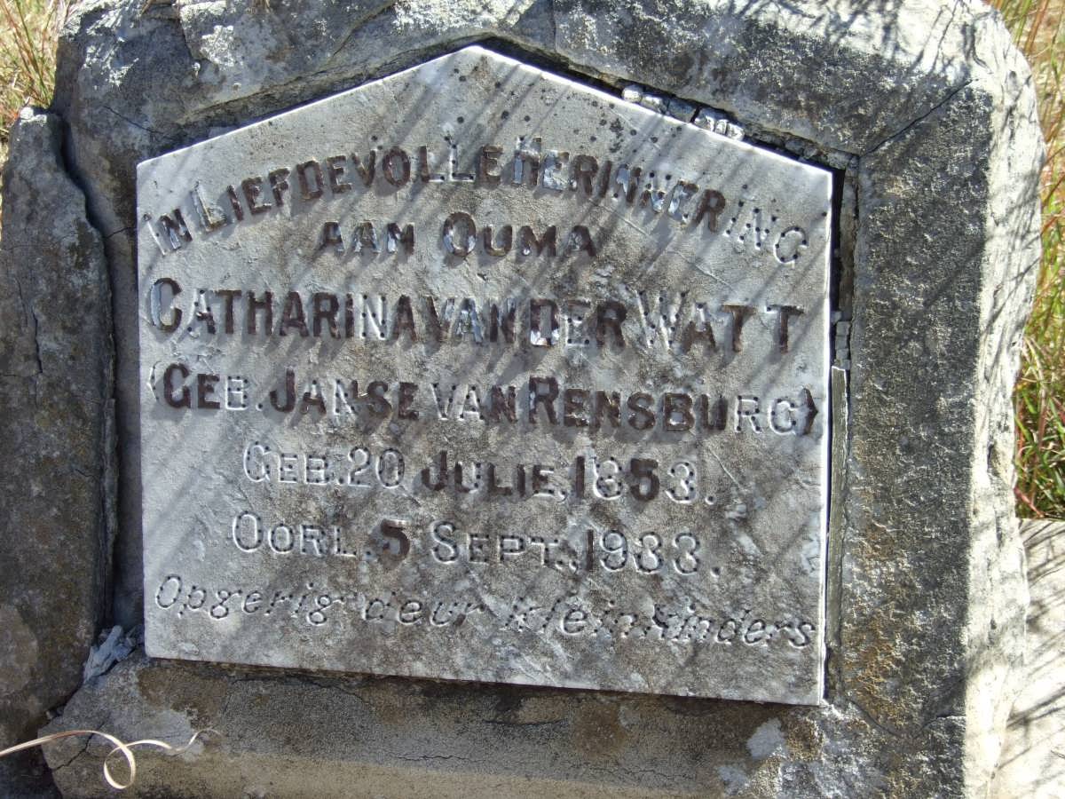 WATT Catharina, van der nee JANSE VAN RENSBURG 1853-1933