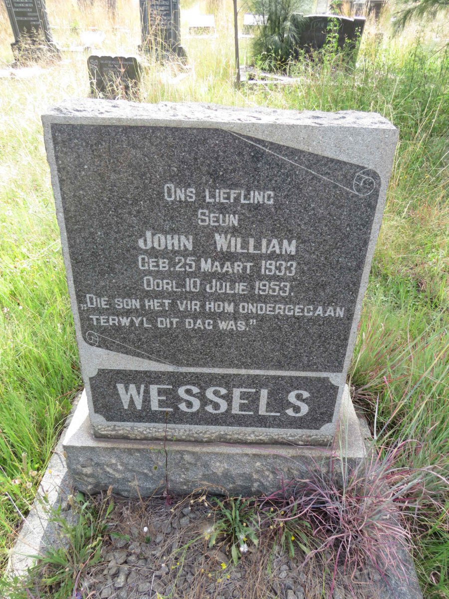 WESSELS John William 1933-1953