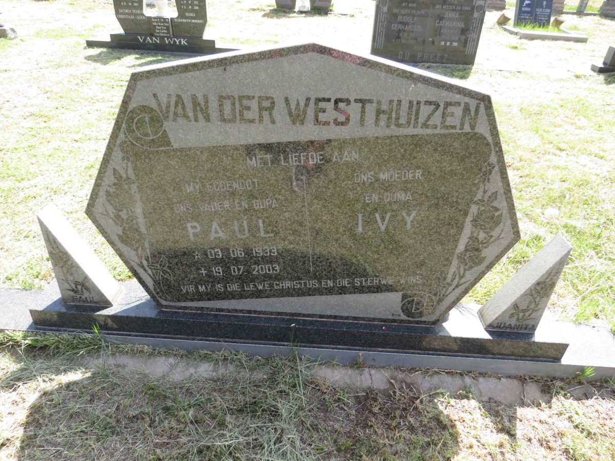 WESTHUIZEN Paul, van der 1933-2003 & Ivy 